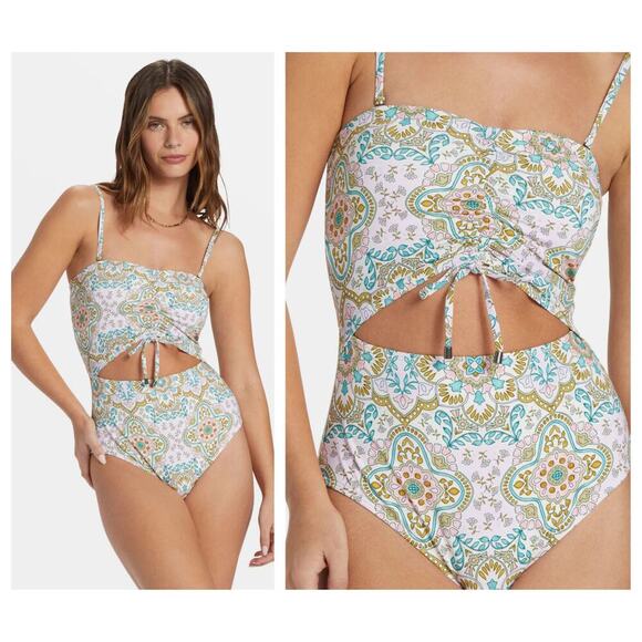 Billabong Summerside Drew Bandeau One-Piece Swimsuit Size Medium - Picture 10 of 10